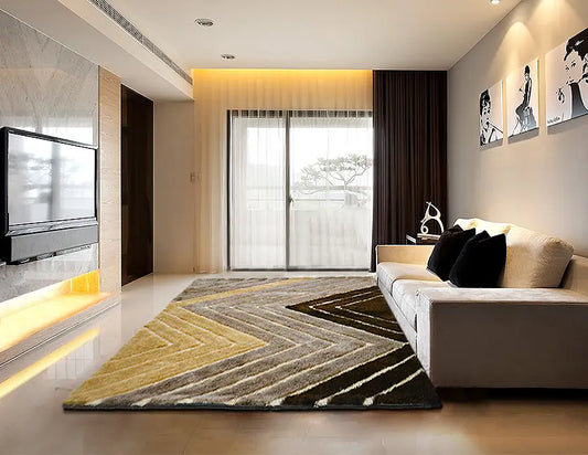 Multi Clours 3D ZigZag Beautiful Micro Shaggy Rug.