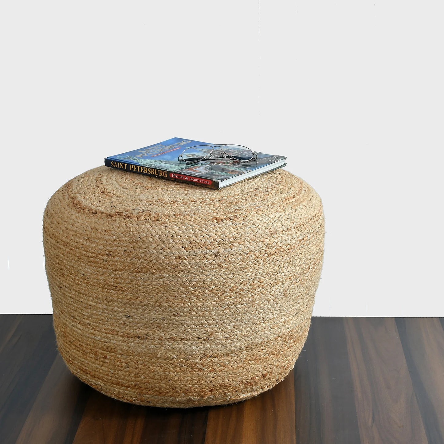 Braided  Jute Pouf.