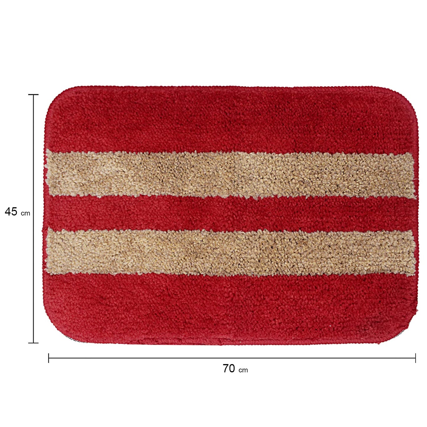 Kashyapa Rugs Collection - Affordable Red & Beige Colour Super Soft Microfiber Door Mat.