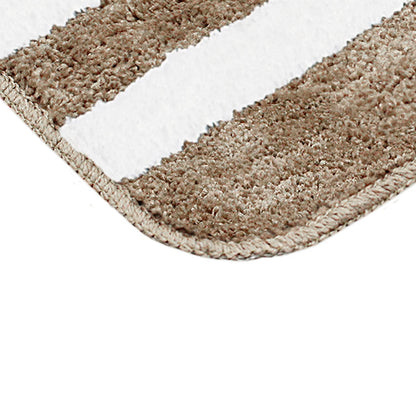 Flooring Collection-Affordable Mat for Floor Beige & White Super Soft Microfiber Door Mats for Home & Office.