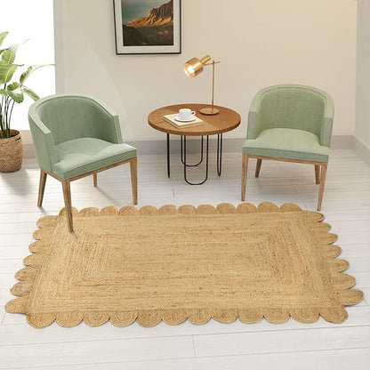 Jute Rectangular Rugs - Hand Braided Natural Jute