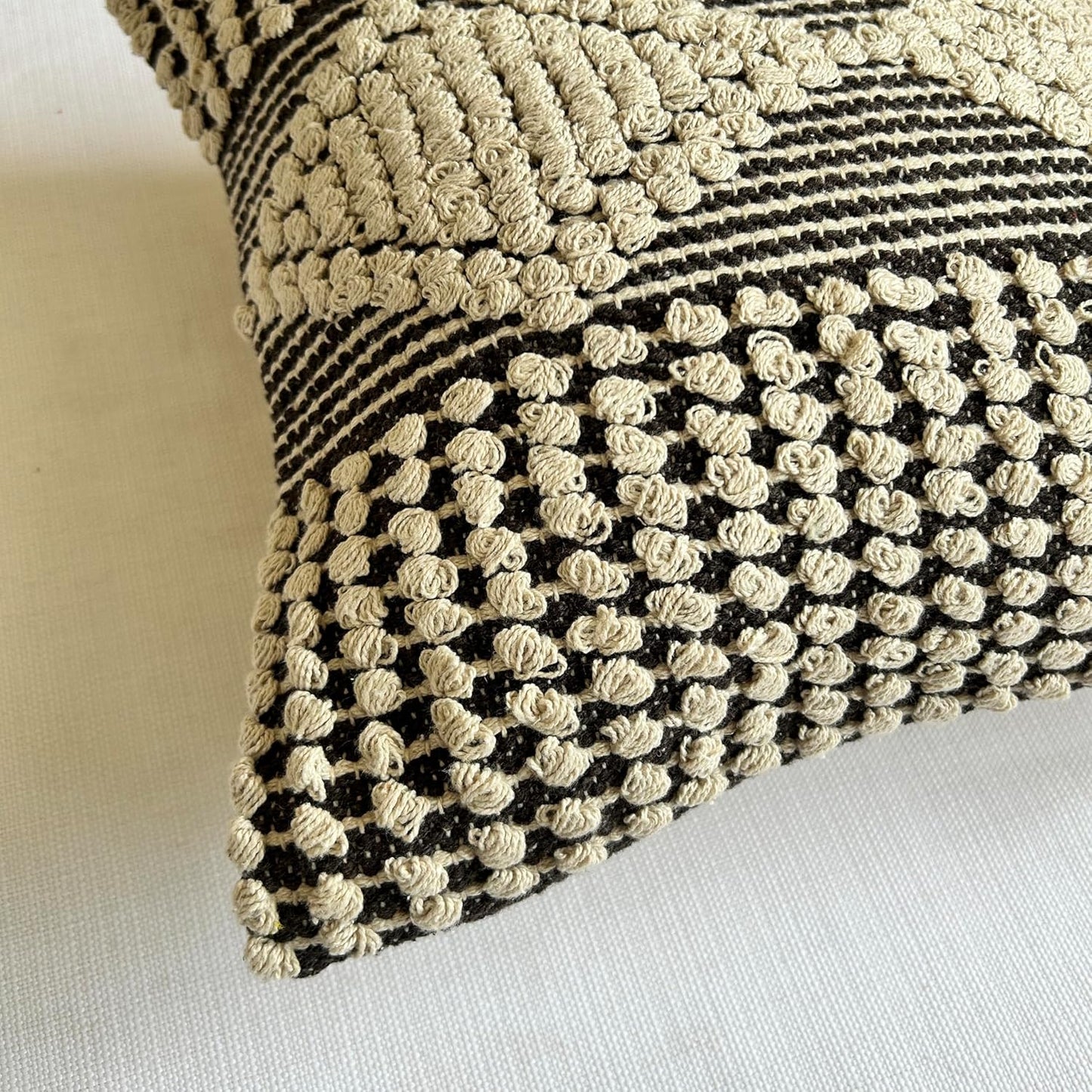 Boho Cushion Cover Handmade by Pit loom work (Set of 1) - Design0016