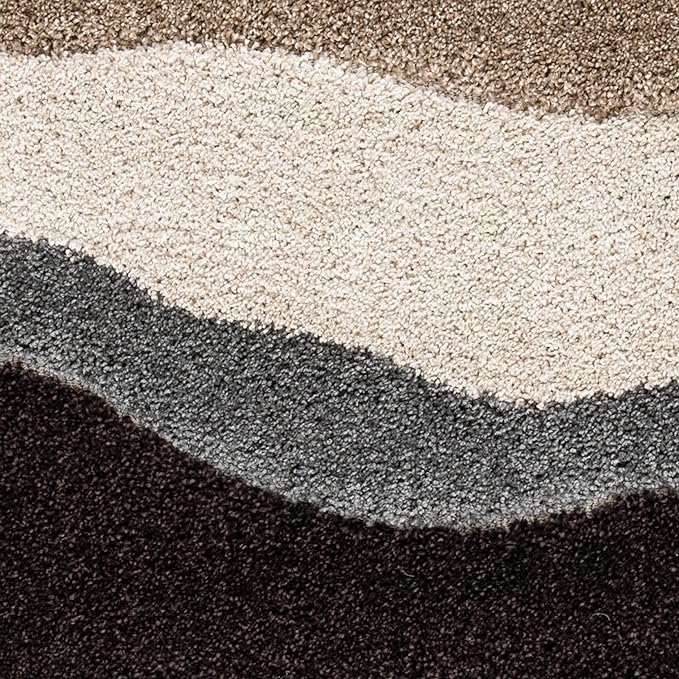 Kashyapa Rugs Collection - Handmade tufted Shaggy Multicolor Microfiber Extra Soft Round Carpet