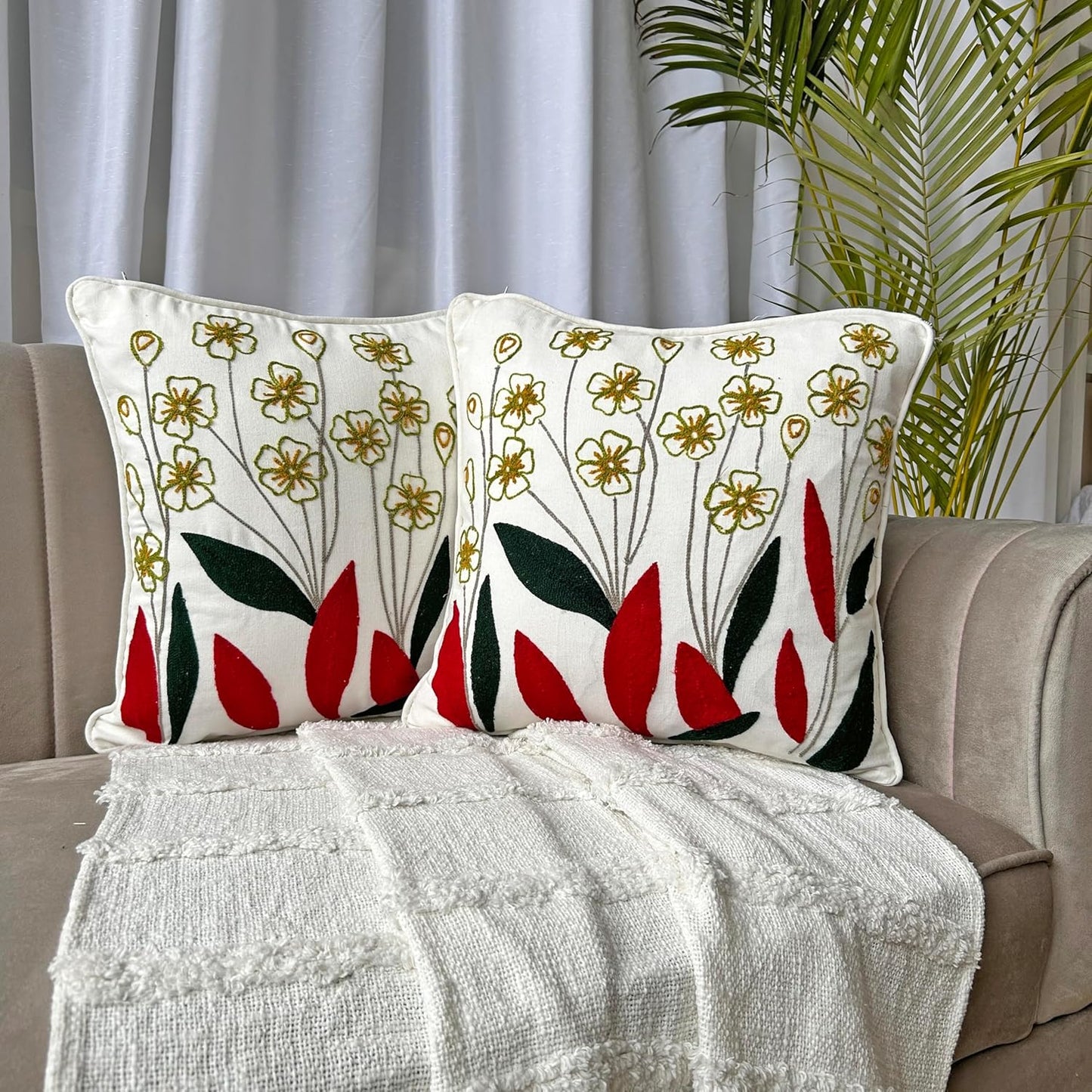 (Set of 2)Elegant Premium Cushion Covers for Luxurious Home Decor – Soft, Durable & Stylish Designs - Design009