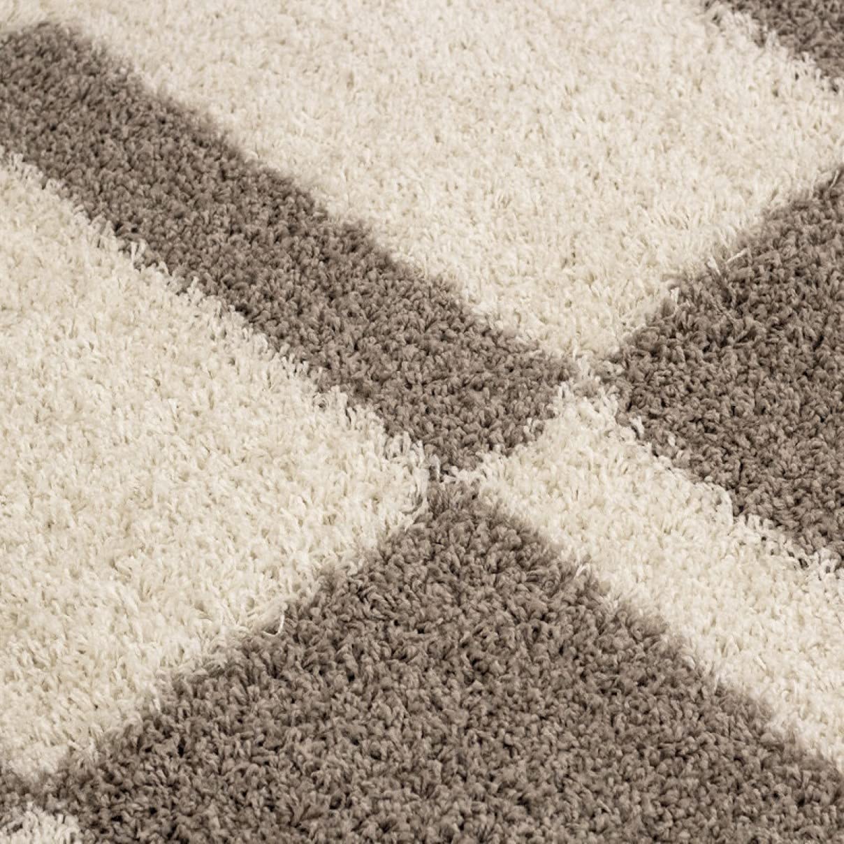 Kashyapa Rugs Collection - Ivory With Beige Shaggy Rug For Soft touch Microfiber Hand tufted Carpet