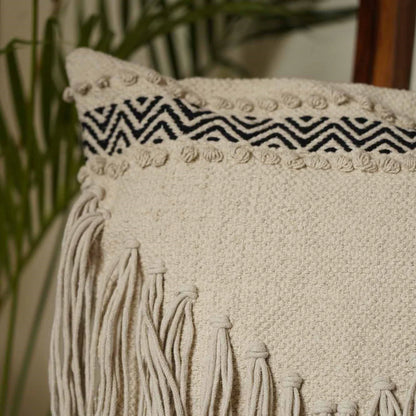 Boho Cushion Cover Handmade by Pit loom work (Set of 1) - Design0017