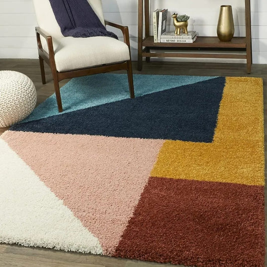 Multi Colour Soft Microfiber Area Shaggy Carpet.