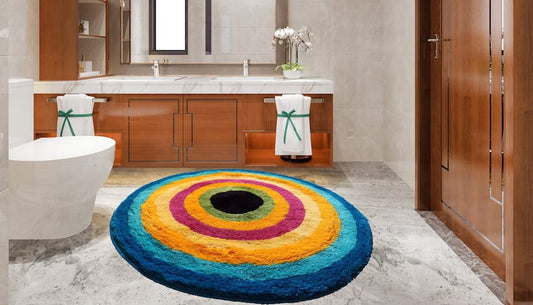 Multi colour Rainbow soft microfiber Modren Area Rug.