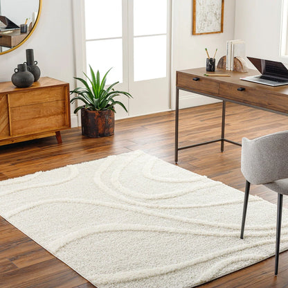 Modern hand tufted Woven Area Rug Microfiber Shaggy Carpet for Living & Bedroom Room