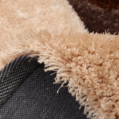 Kashyapa Rugs Collection-Premium Brown with Beige 3D Cut Classical Look Stone Shaggy Carpet.