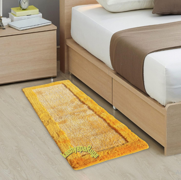 Multicolour Design Beautiful Premium soft Microfiber Bedside Shaggy Runner carpet.