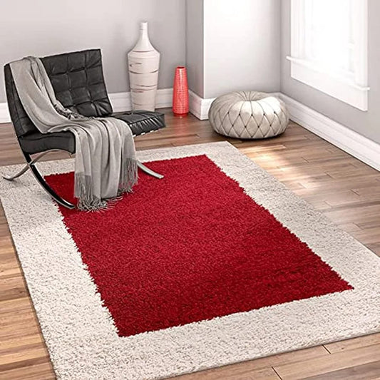 Red & Ivory Premium Extra Soft Microfiber Rug.