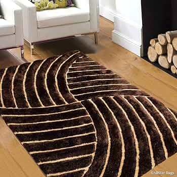 Coffee with Beige 3D Cut Classical Look Modren Area Rug.