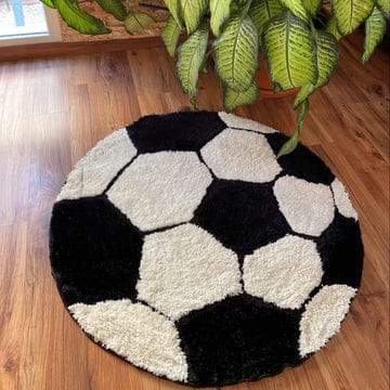 Shaggy Football Carpet Round Carpet