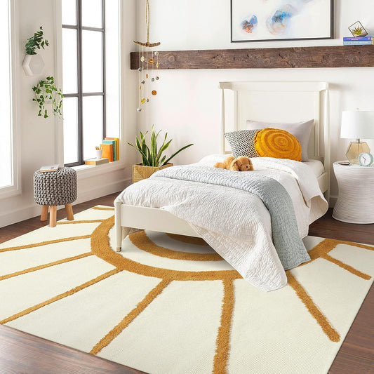 Multi Modern Shaggy Microfiber Living Area Carpet.