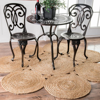 Natural Jute: Artisan Handmade Round Natural Fiber Rug for Living Room or Bedroom