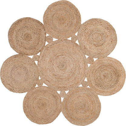 Natural Jute: Artisan Handmade Round Natural Fiber Rug for Living Room or Bedroom