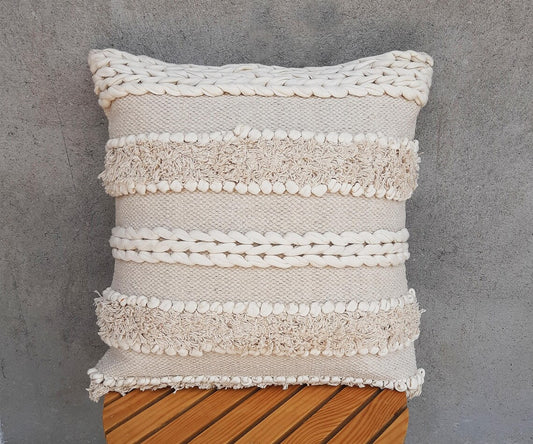 Boho Cushion Cover Handmade by Pit loom work (Set of 1) - Design0018