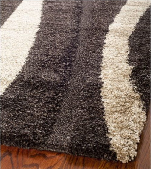 Kashyapa Rugs Collection - Coffee With Beige Shaggy Rug For Soft touch Microfiber Hand tufted Carpet