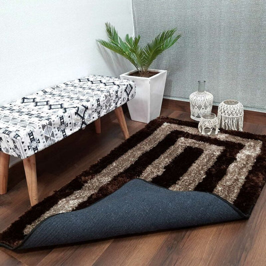 Coffee Squares Modern Pattern Area Rug