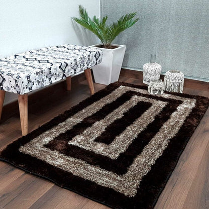 Coffee Squares Modern Pattern Area Rug